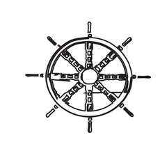 Obraz premium Ship steering wheel. Ship Steering Wheel Vector Icon, isolated on white, vector illustration 