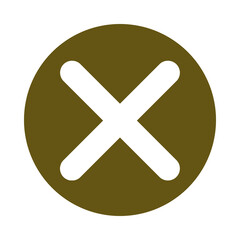 Obraz premium White cross symbol inside a brown circle isolated on transparent background