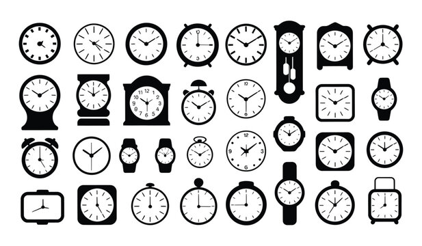 Time and Clock Silhouette Collection