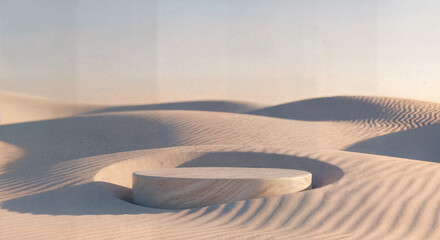 Minimalist stage on sand dunes