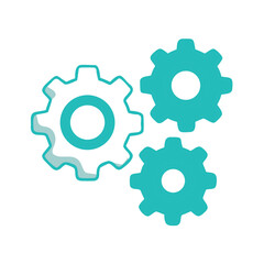 Three Mechanical Gears Icon for Web and Graphic Design