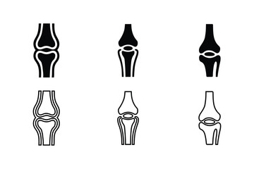 Human Joint Anatomy Icon Set. Bone, Cartilage, and Orthopedic Health Symbols