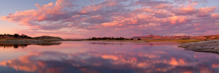 sunset over the lake