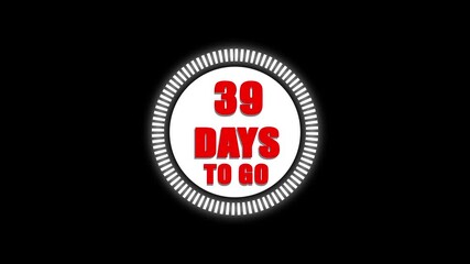 39 Days Left Countdown Icon | Promotional Clock Label Button for Business Sale Campaigns