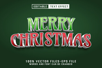 Merry Christmas 3d Text - Editable Text Effect	