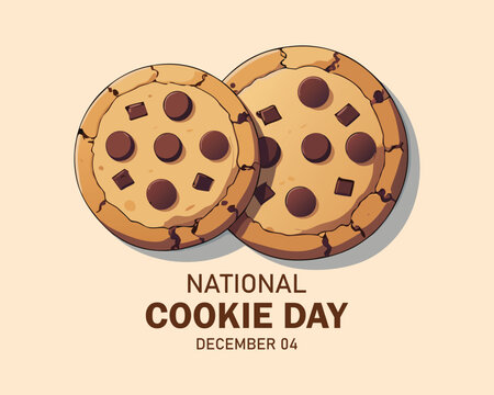 National Cookie Day poster with yummy freshly chocolate chip cookies.