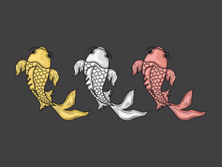 koi tattoo japanese cartoon element asia drawing thailand fish illustration chinese background gold