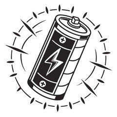 Battery with lightning bolt