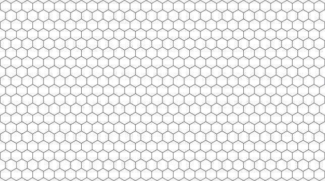 Seamless Hexagon Grid Pattern on White Background