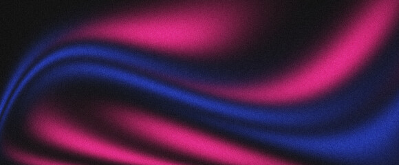 Vibrant pink blue black grainy gradient background with glowing texture, dark abstract noise backdrop banner poster cover design