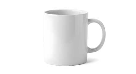 Obraz premium Blank white ceramic coffee mug template for branding and product mockup design isolated PNG with Transparent Background