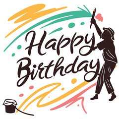 vector illustration of happy birthday wishes