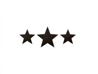 Obraz premium Three black stars on white background three prominent black star shapes are displayed against plain white backdrop