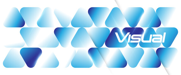 Modern and Futuristic Background with Blue and White Triangle Pattern Design and Light Effects. For Banner, Presentation or Layout Design