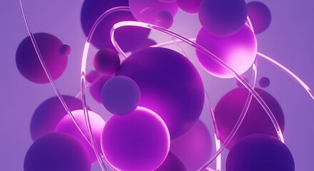 Abstract flowing organic shapes with glowing neon light and purple hues