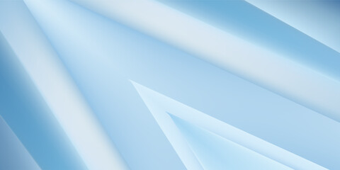 Clean shapes in white and soft blue layer sharply over each other in this polished, luminous background.