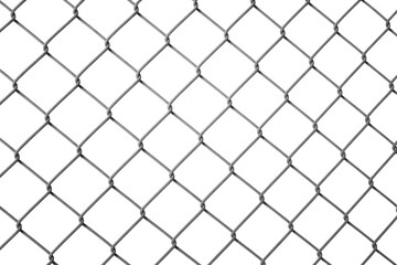 Fototapeta premium Seamless gray chain link fence pattern with diamond-shaped openings on a dark transparent background, perfect for security or barrier themes. background removed