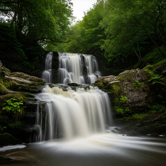 Obraz premium Cascading Waterfall Scene Nature