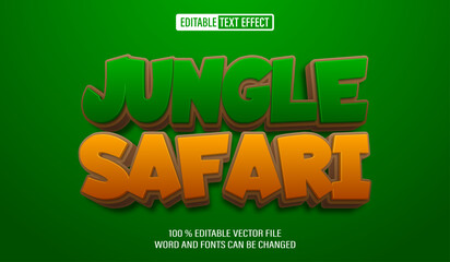 Editable 3d text style effect - Jungle Safari text effect Template