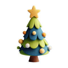 Minimalist Cute Tree Design with Colorful Detailing and Star Topper for Holiday Decor Inspiration