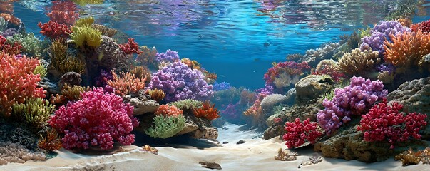 coral reef and sea