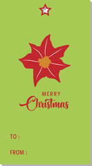 Christmas lily flower tag vector