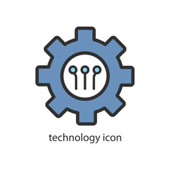 Automated system line icon — vector illustration of AI technology, robot, machine, gear, circuit, and industrial automation on transparent background.
