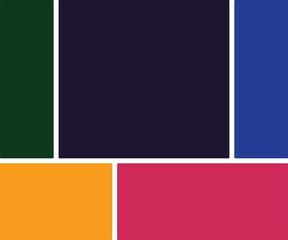 Obraz premium Modern Abstract Color Palette Layout Featuring Five Different Hues in Geometric Blocks