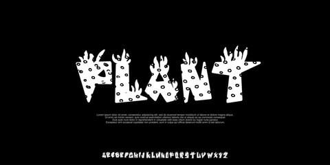 modern handdrawn nature leaf earth green tree abstract digital alphabet font. minimal technology typography, creative urban sport fashion font ,vector illustration