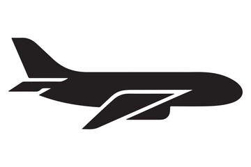 Airplane silhouette simple travel and aviation icon illustration
