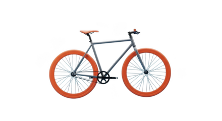 Sleek modern bicycle with vibrant orange glowing wheels for urban commuting and style