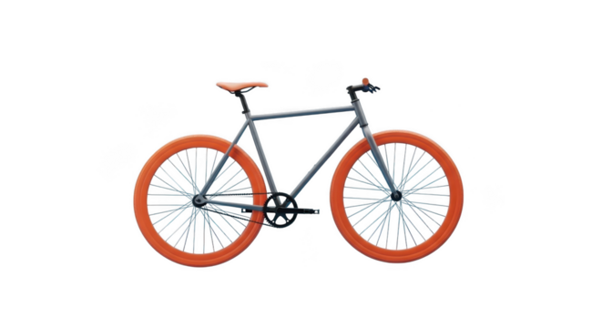 Sleek modern bicycle with vibrant orange glowing wheels for urban commuting and style