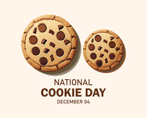 National Cookie Day poster with yummy freshly chocolate chip cookies.