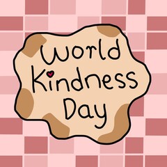 Minimalist pastel typography illustration featuring the word “Kindness” with soft rainbow elements. Ideal for awareness campaigns, cards, and aesthetic social media visuals.