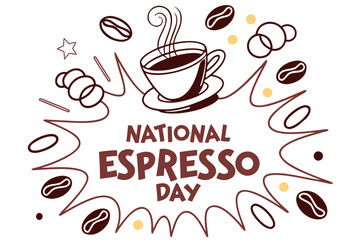 NATIONAL ESPRESSO DAY vector illustration