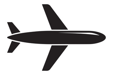 Airplane silhouette simple travel and aviation icon illustration
