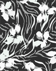 summer tropical garden floral leaves illustration background seamless pattern repeat print textile fabric vector artwork