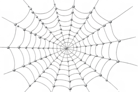 Spiderweb with dew drops on transparent background - Powered by Adobe