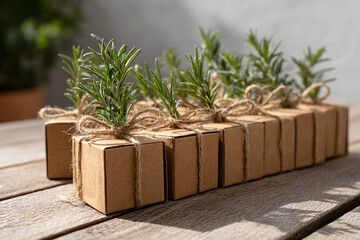 Eco-friendly Advent calendar featuring small plant gifts for the holidays