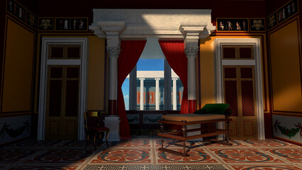 Detail of the interior of an ancient Roman house