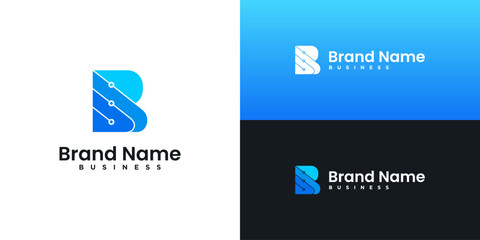 letter B logo for technology, internet, web vector logo design