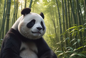 Obraz premium Giant Panda in Bamboo Forest