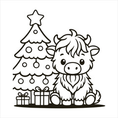 Fototapeta premium Jolly Moo-liday Cheer SVG