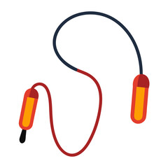 Jump rope cartoon object on a white background vector illustration