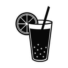 Vector illustration of refreshing lemonade drink with lemon and orange slices, Flat design style isolated on white background.