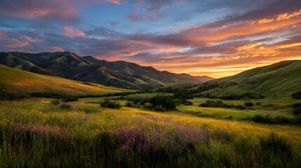 sunset in the mountains