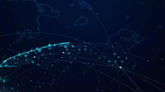  hi tech global connection lines background 4k