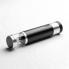 Modern black and silver electronic cigarette vaporizer device