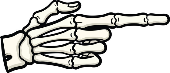 skeleton hand making a finger gun gesture