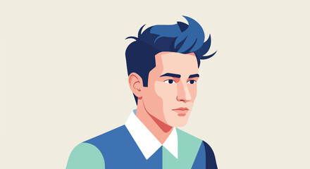 Focused Office Worker – Clean Geometric Vector Representing Productivity and Concentration 2